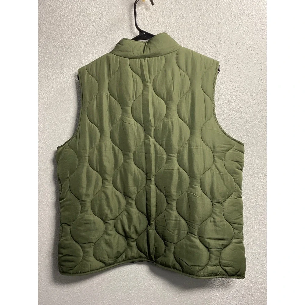 Natural Reflections Mens XL Olive Green Onion Quilted Full Zip Puffer Vest Outdo
